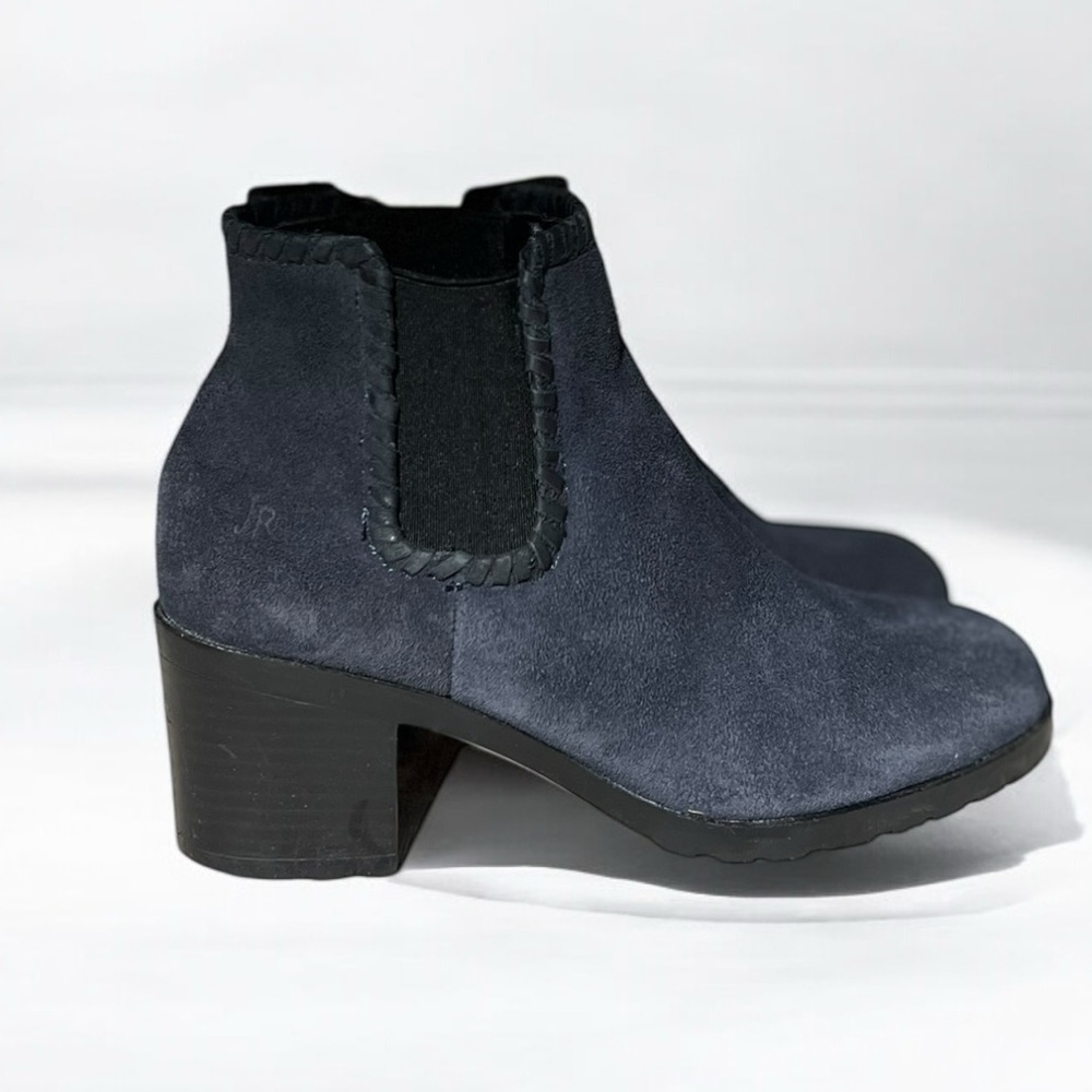 🌻 Jack Rogers Pippa Blue Chelsea Waterproof Suede Leather Ankle Boots Size 9.5